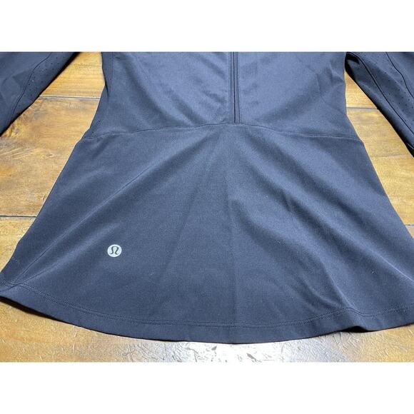 Lululemon Jacket Womens 4 Black Sleek Essentials Full Zip Mock Neck Stretch - Picture 11 of 13